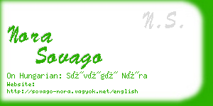 nora sovago business card